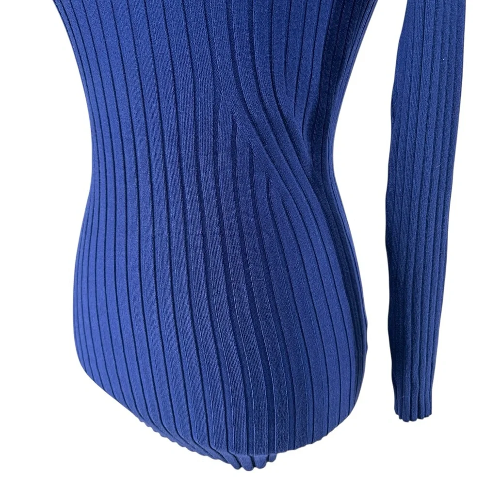 MERTICO / Royal Blue Ribbed Sweater / Small - Picture 5 of 9